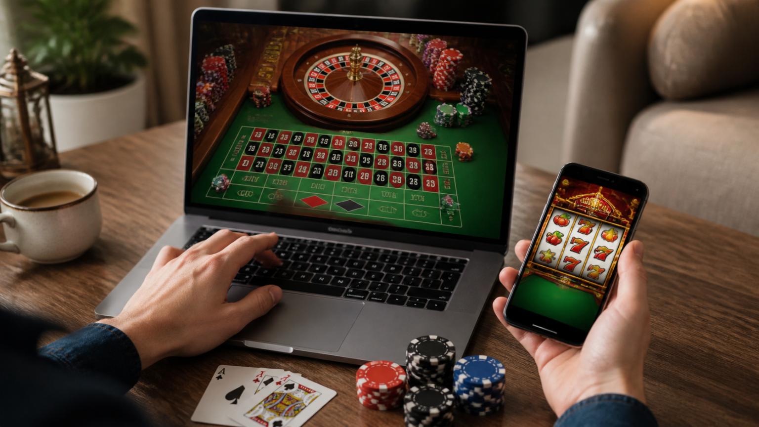 Best Online Casino Sites Singapore: What Players Should Check Player using laptop with online casino games on screen