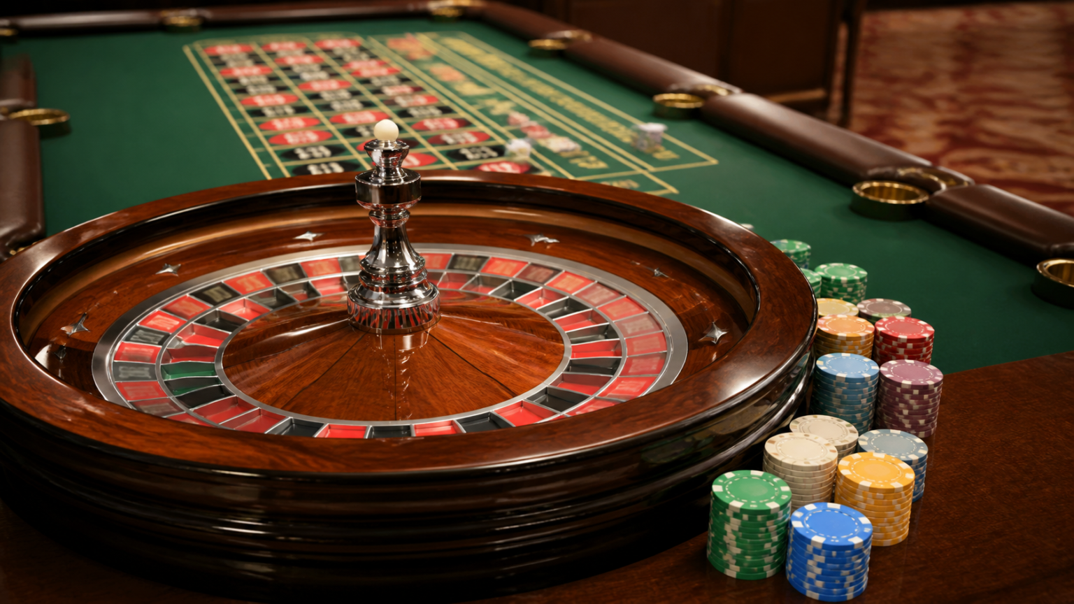 Minh bạch thông tin là điểm khởi đầu: nhà cái uy tín Bàn roulette casino với vòng quay, bàn cược xanh và các phỉnh chơi